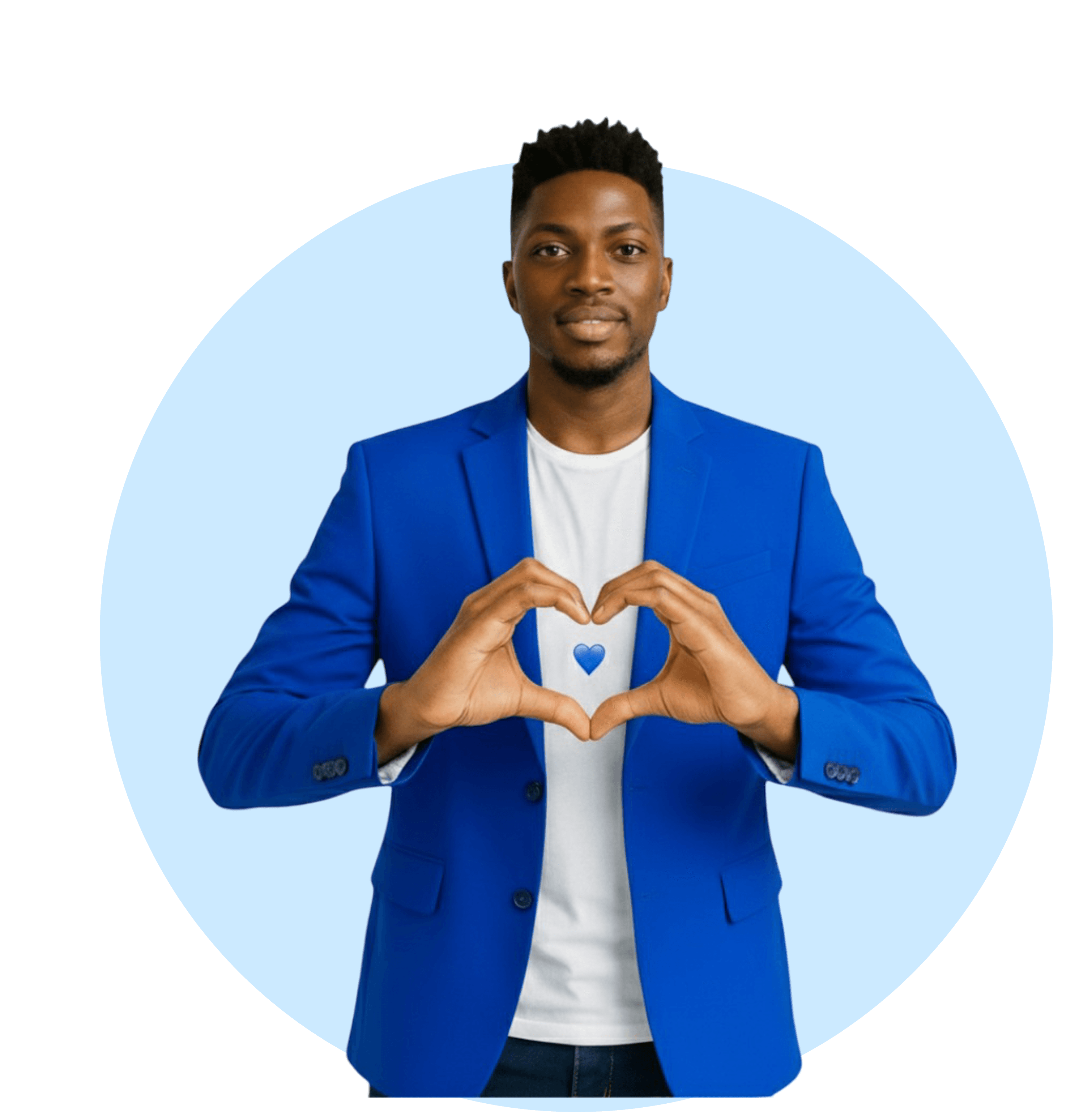 Man making heart shape with hands